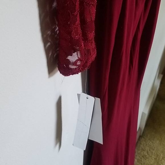 Sequin Heart Lace Long Length Formal Dress - Picture 7 of 8